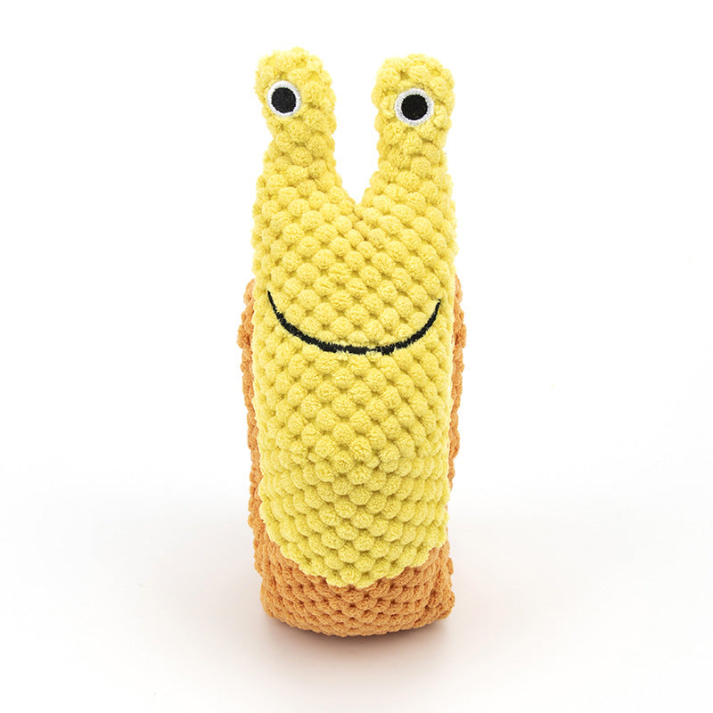 PawJoy Snail Puzzle Toy — Squeaky Hide & Seek Plush Toy for Dogs