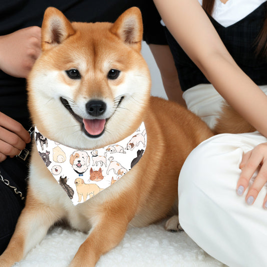 PawJoy Reversible Pet Bandana — Adjustable Snap Scarf for Dogs & Cats