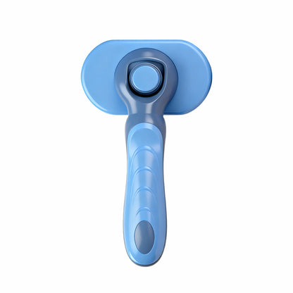 Blue self-cleaning slicker brush