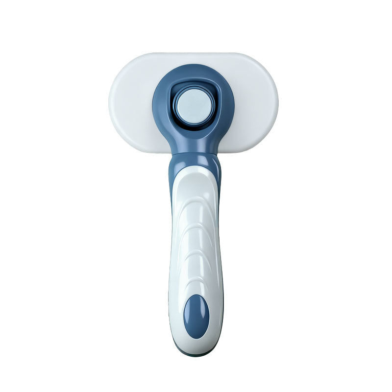 Gray self-cleaning slicker brush