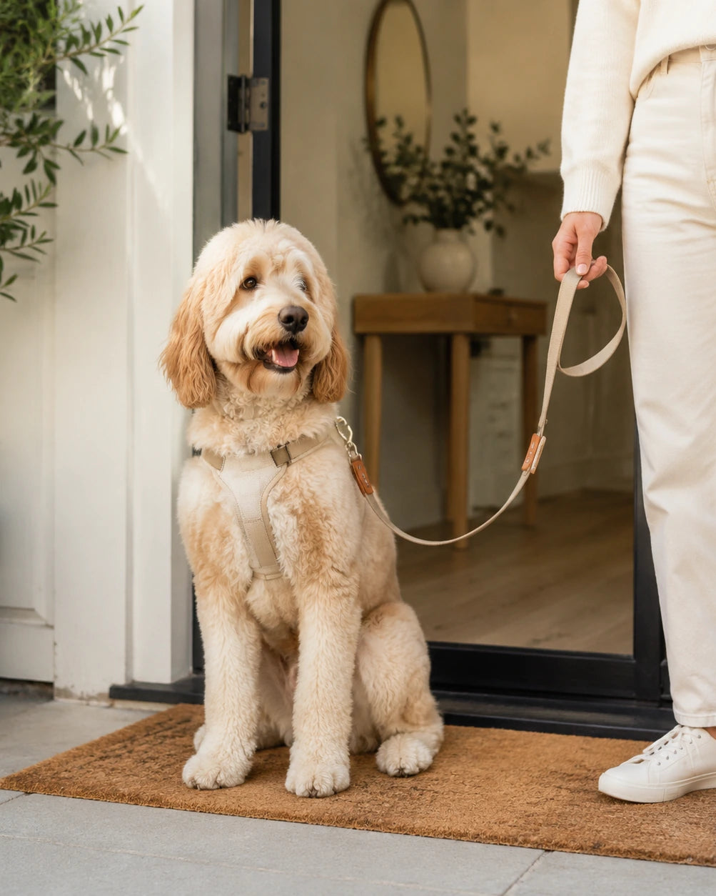 Dog ready for a daily walk