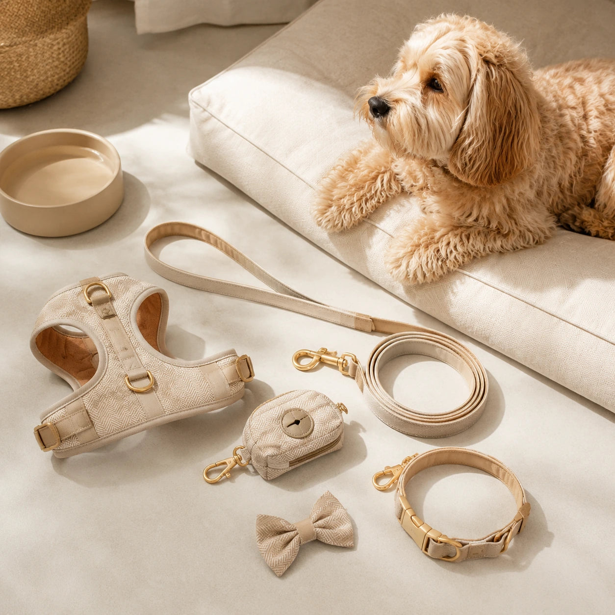 Coordinated pet essentials set